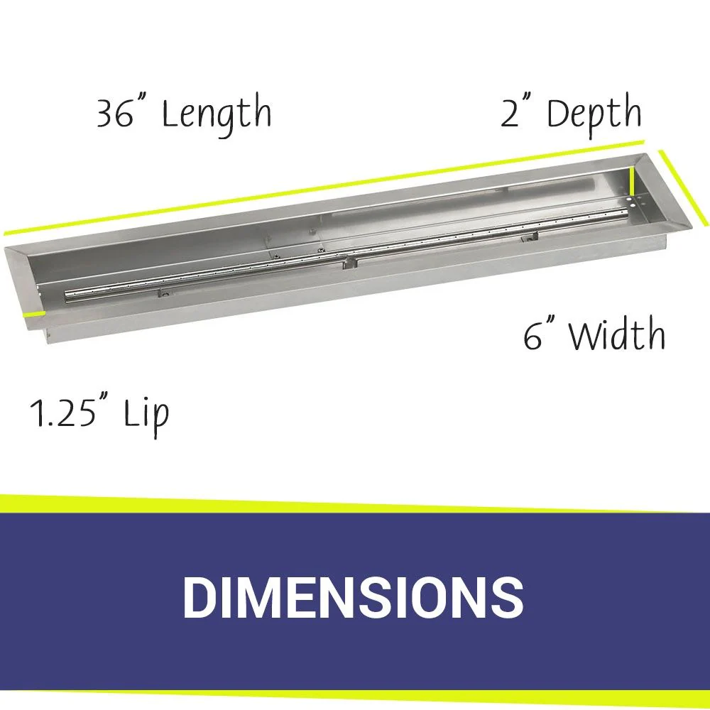 36" x 6" Linear Stainless Steel Drop-In Pan with All-Weather Electronic Ignition System - Propane by American Fire Products - Image 2