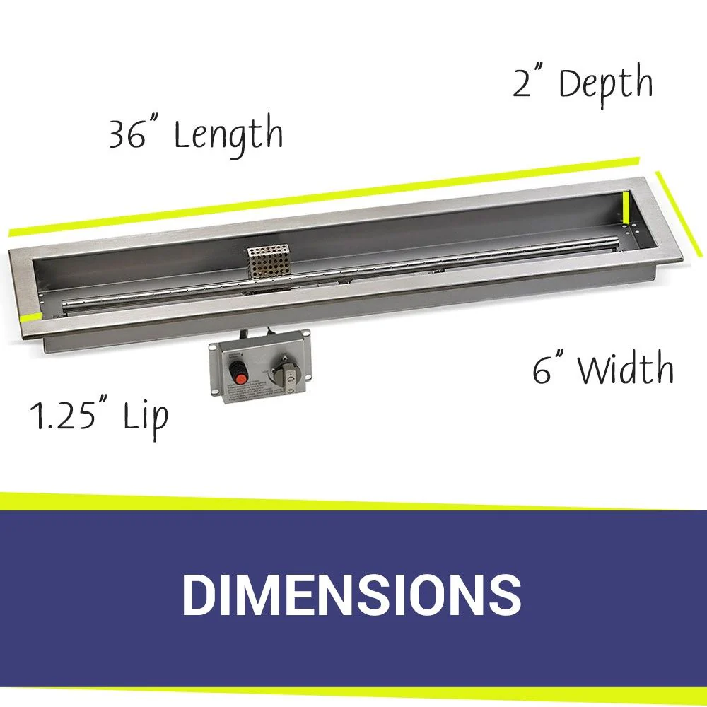 36" x 6" Linear CSA Certified Stainless Steel Drop-In Pan Kit by American Fire Products - Image 3