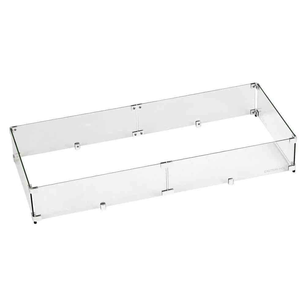 Rectangle Glass Flame Guard for 36" x 12" Drop-In Pan by American Fire Products