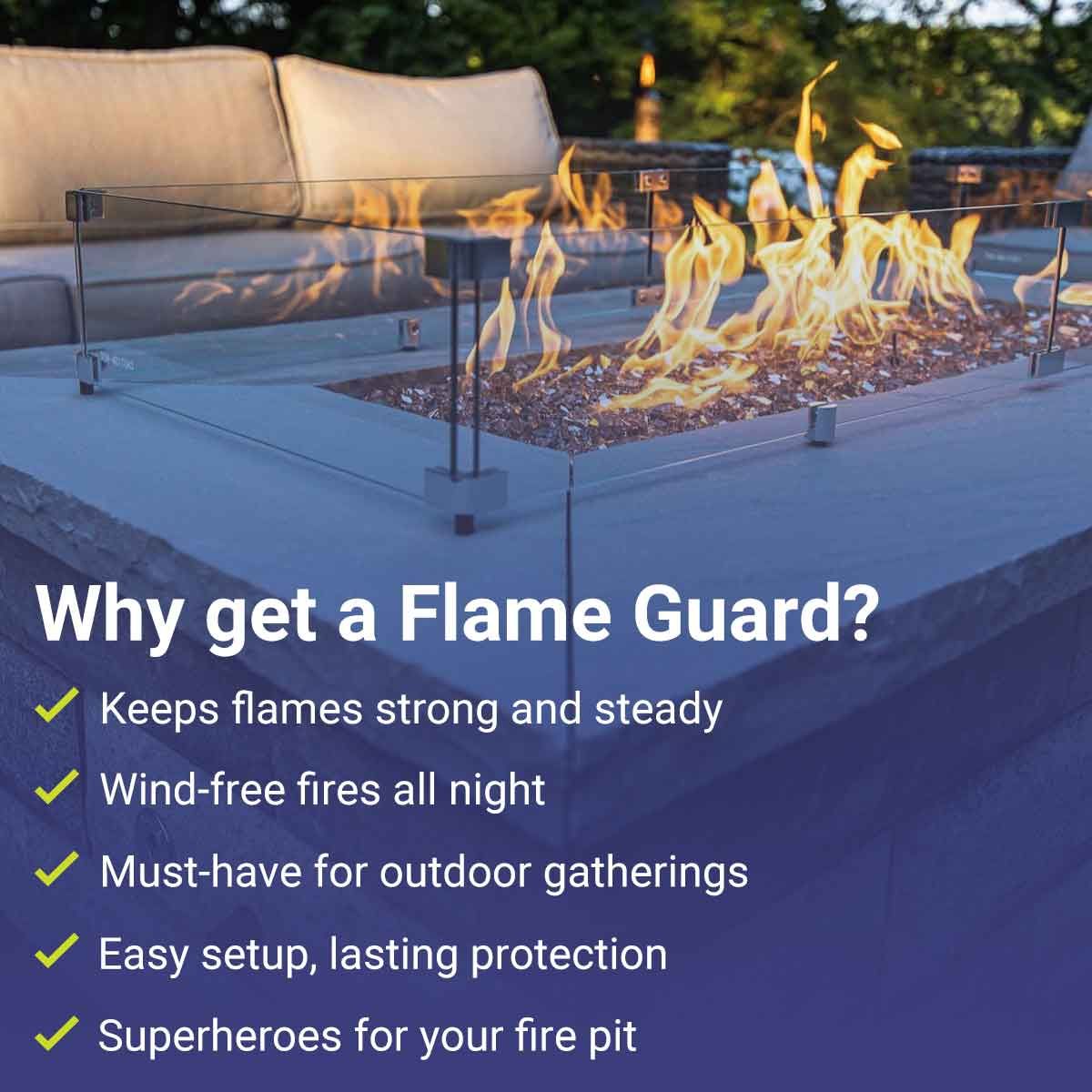 Rectangle Glass Flame Guard for 36" x 12" Drop-In Pan by American Fire Products - Image 8