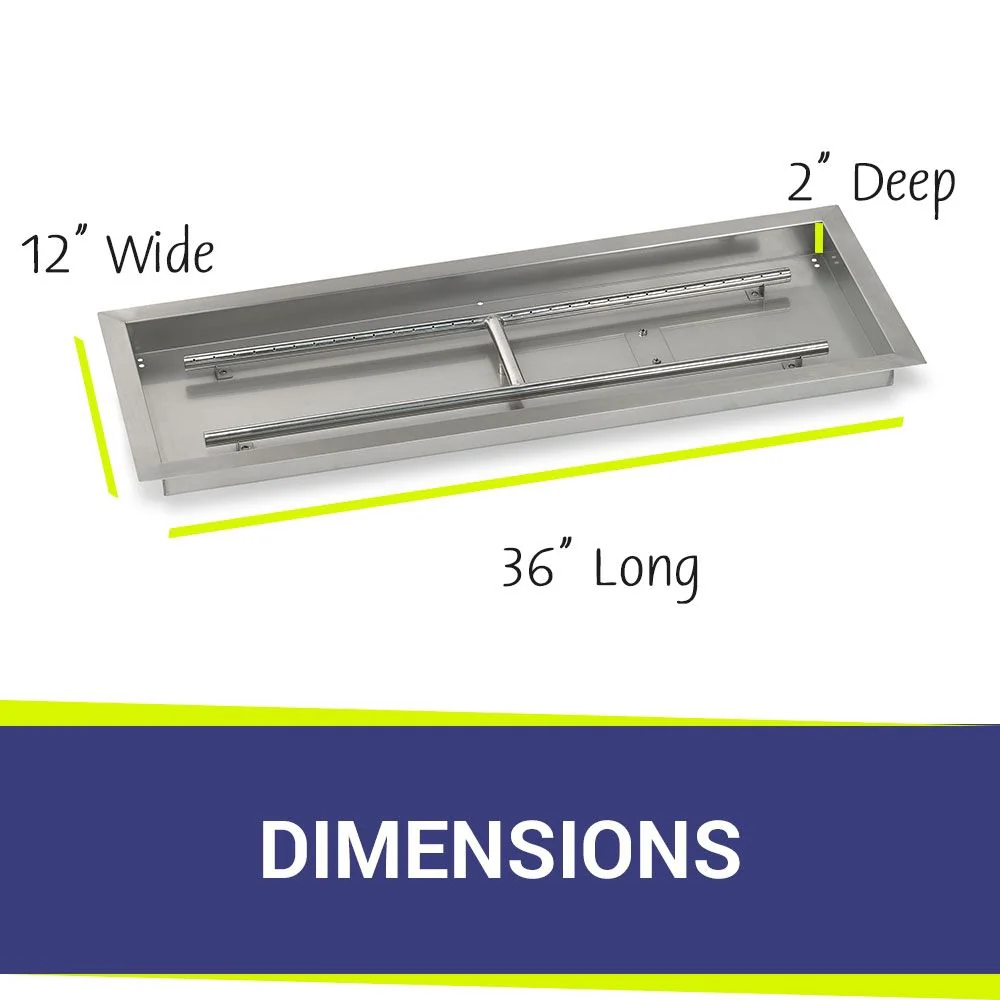 36" x 12" Rectangle Stainless Steel Drop-In Pan by American Fire Products - Image 4