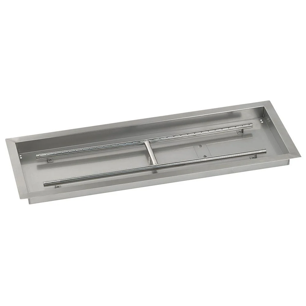 36" x 12" Rectangle Stainless Steel Drop-In Pan with Spark Ignition Kit - Natural Gas by American Fire Products - Image 2