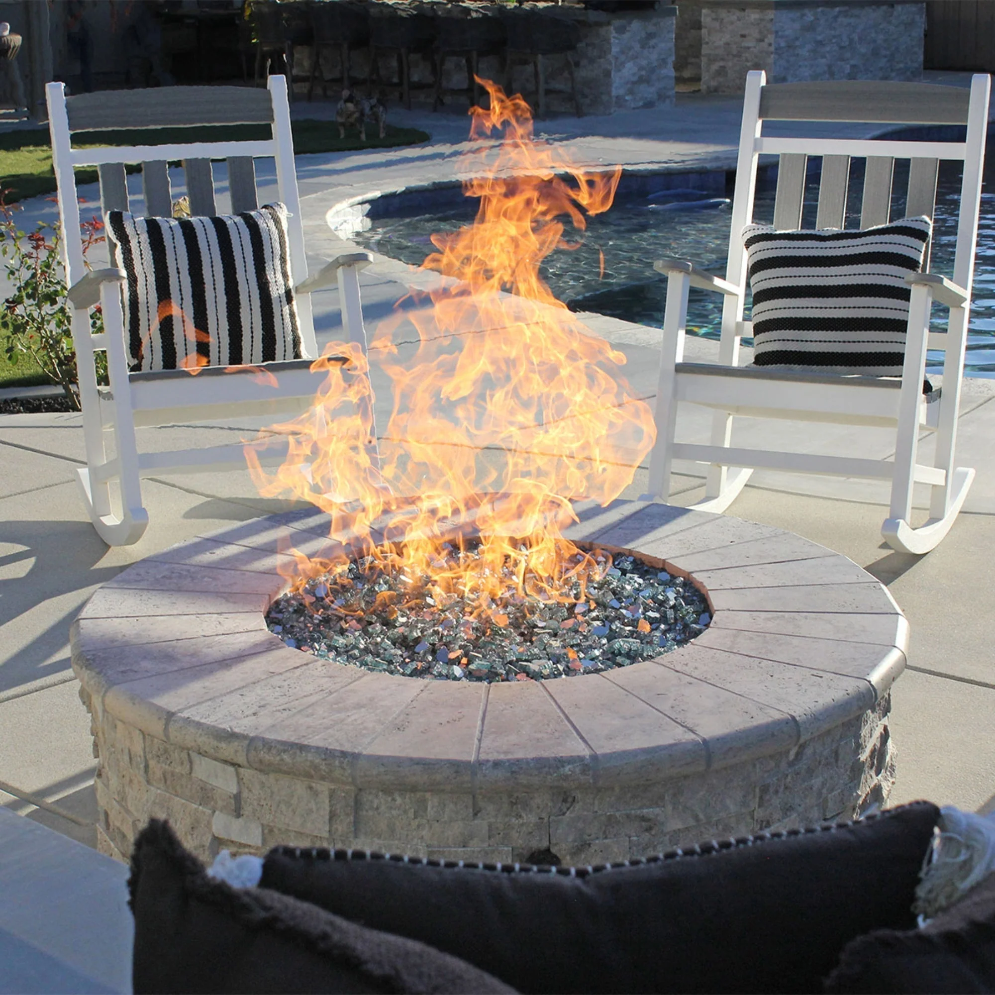 1/2" Azuria Reflective Fire Glass by American Fire Products - Image 2