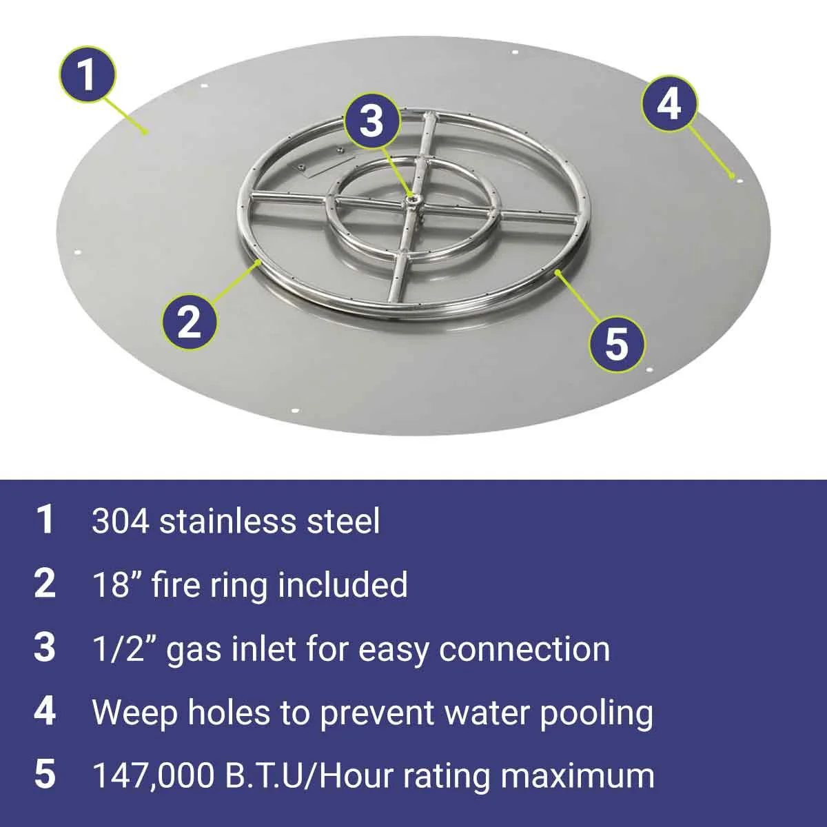 36" Round Stainless Steel Flat Pan by American Fire Products - Image 9