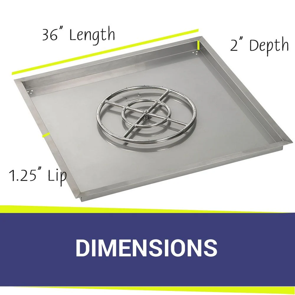 36" Square Stainless Steel Drop-In Pan with All-Weather Electronic Ignition System - Natural Gas by American Fire Products - Image 2