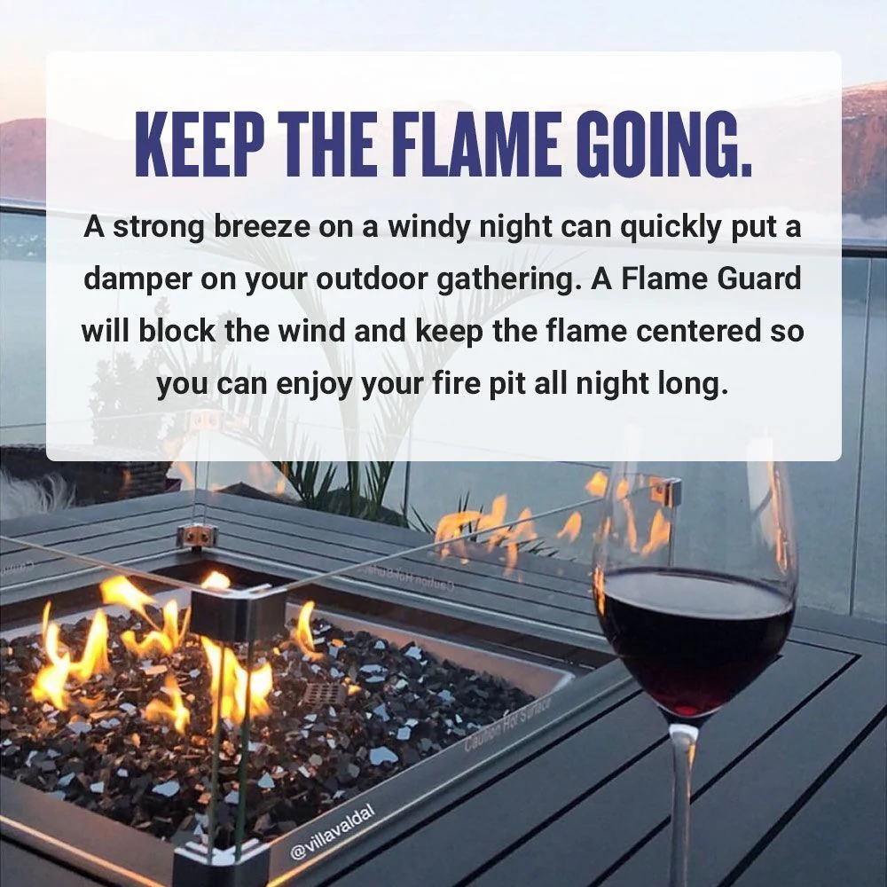 Square Glass Flame Guard for 36" Square Drop-In Pan by American Fire Products - Image 8
