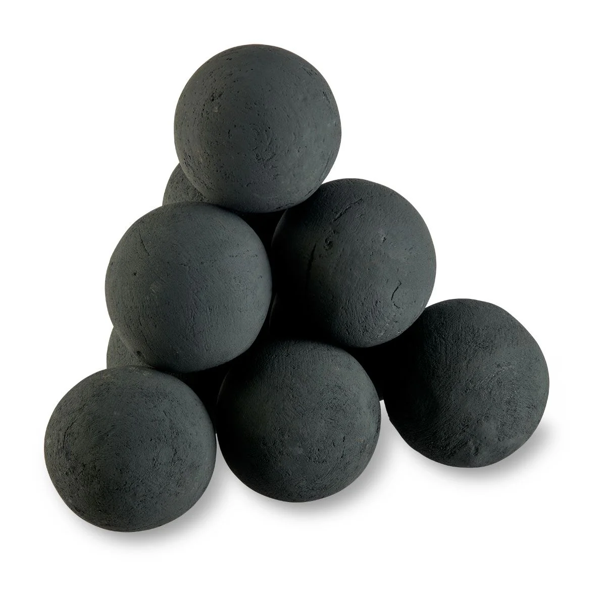 4" Matte Black Lite Stone Fire Balls - Set of 6 by American Fire Products - Image 2