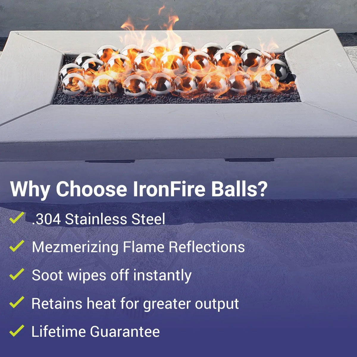 4" Stainless Steel Iron Fire Balls - Set of 6 by American Fire Products - Image 3
