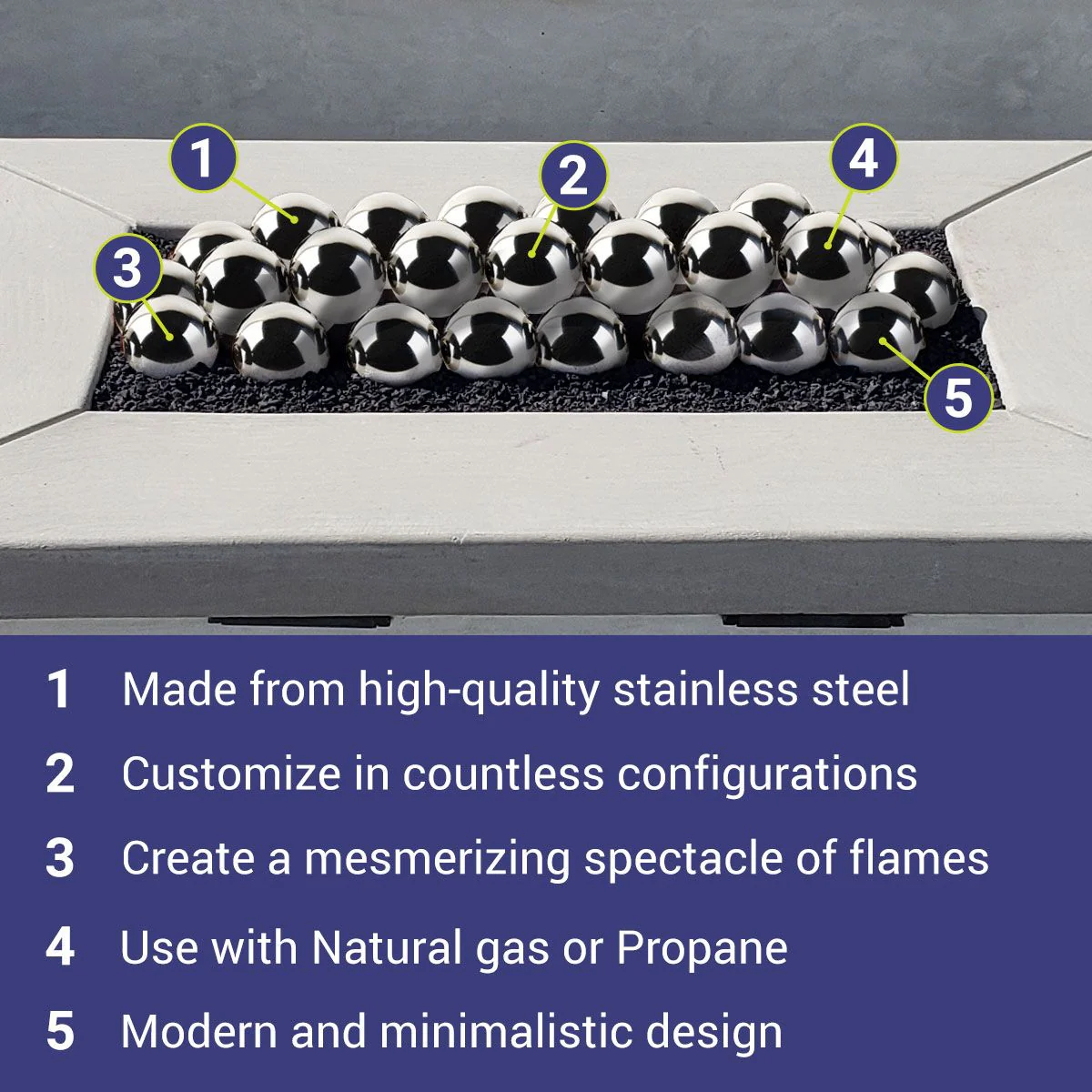 4" Stainless Steel Iron Fire Balls - Set of 6 by American Fire Products - Image 4
