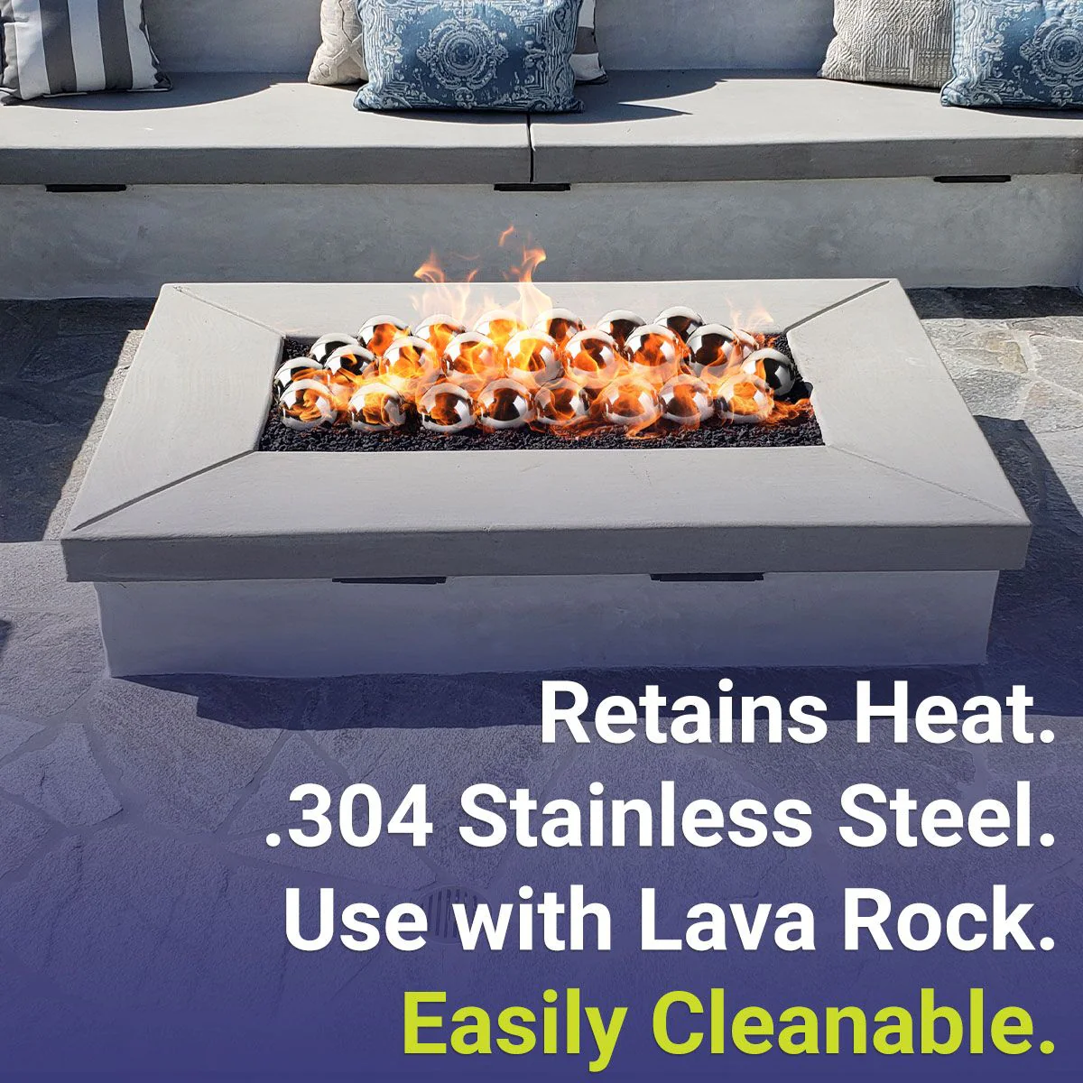 4" Stainless Steel Iron Fire Balls - Set of 6 by American Fire Products - Image 5