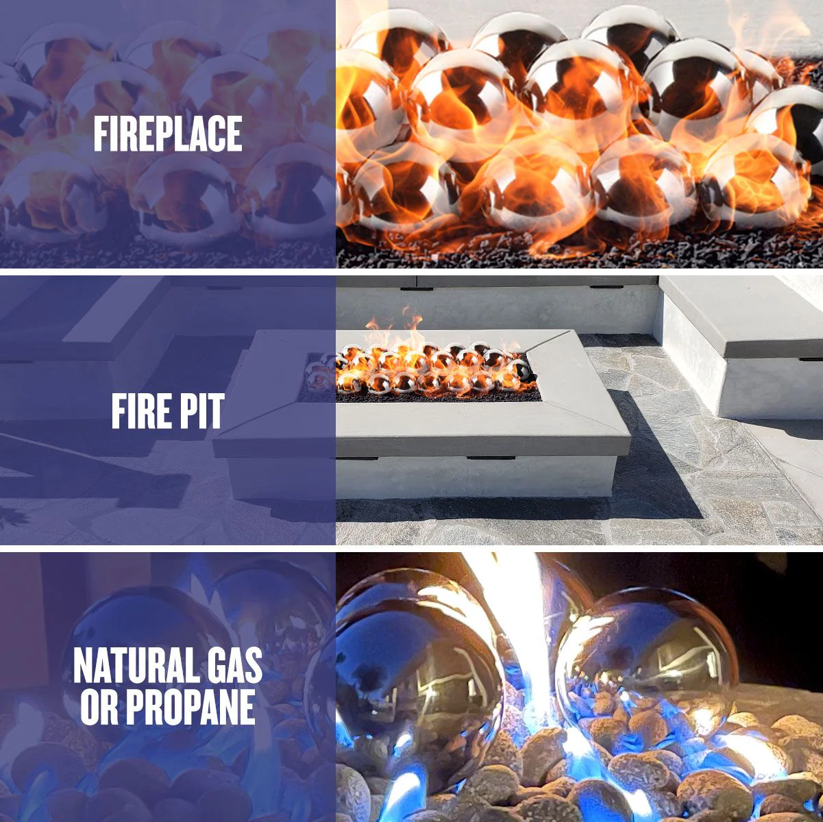 4" Stainless Steel Iron Fire Balls - Set of 6 by American Fire Products - Image 9
