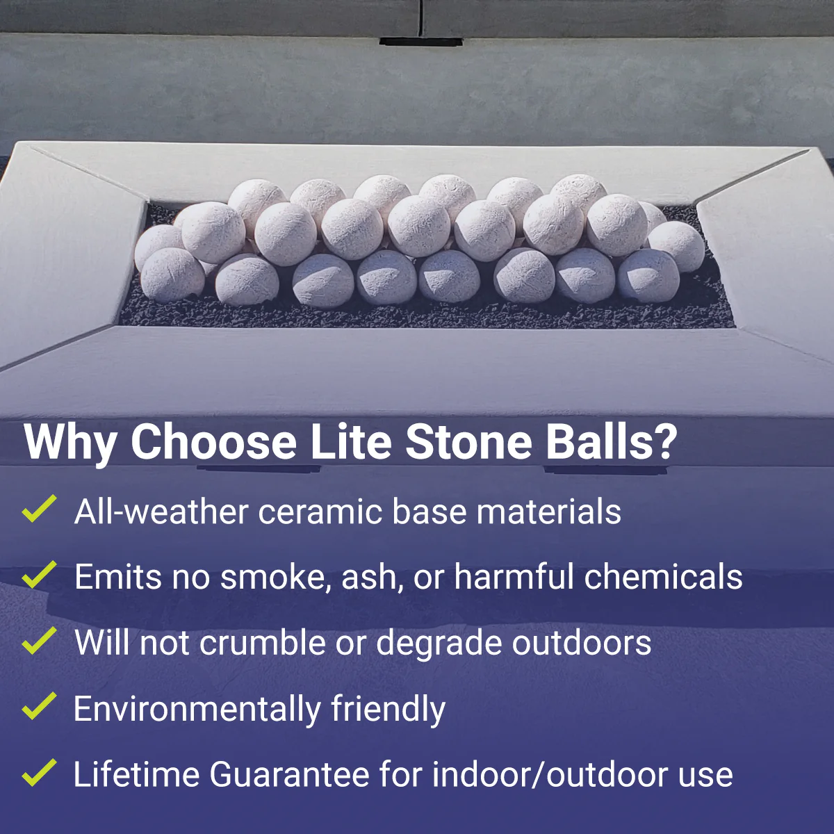 4" Thunder Gray Lite Stone Fire Balls - Set of 6 by American Fire Products - Image 3