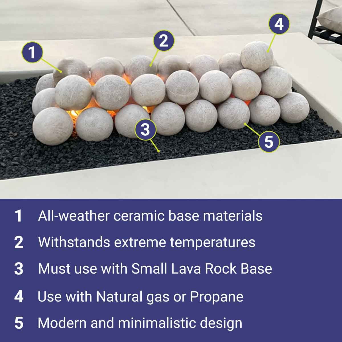 4" Thunder Gray Lite Stone Fire Balls - Set of 6 by American Fire Products - Image 4