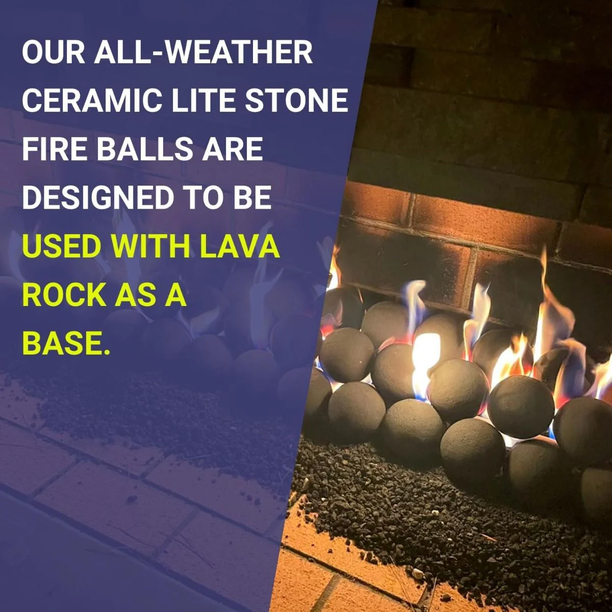 4" Thunder Gray Lite Stone Fire Balls - Set of 6 by American Fire Products - Image 7