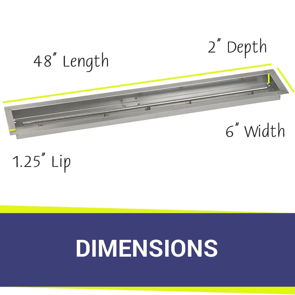 48" x 6" Linear Stainless Steel Drop-In Pan with All-Weather Electronic Ignition System - Propane by American Fire Products - Image 2