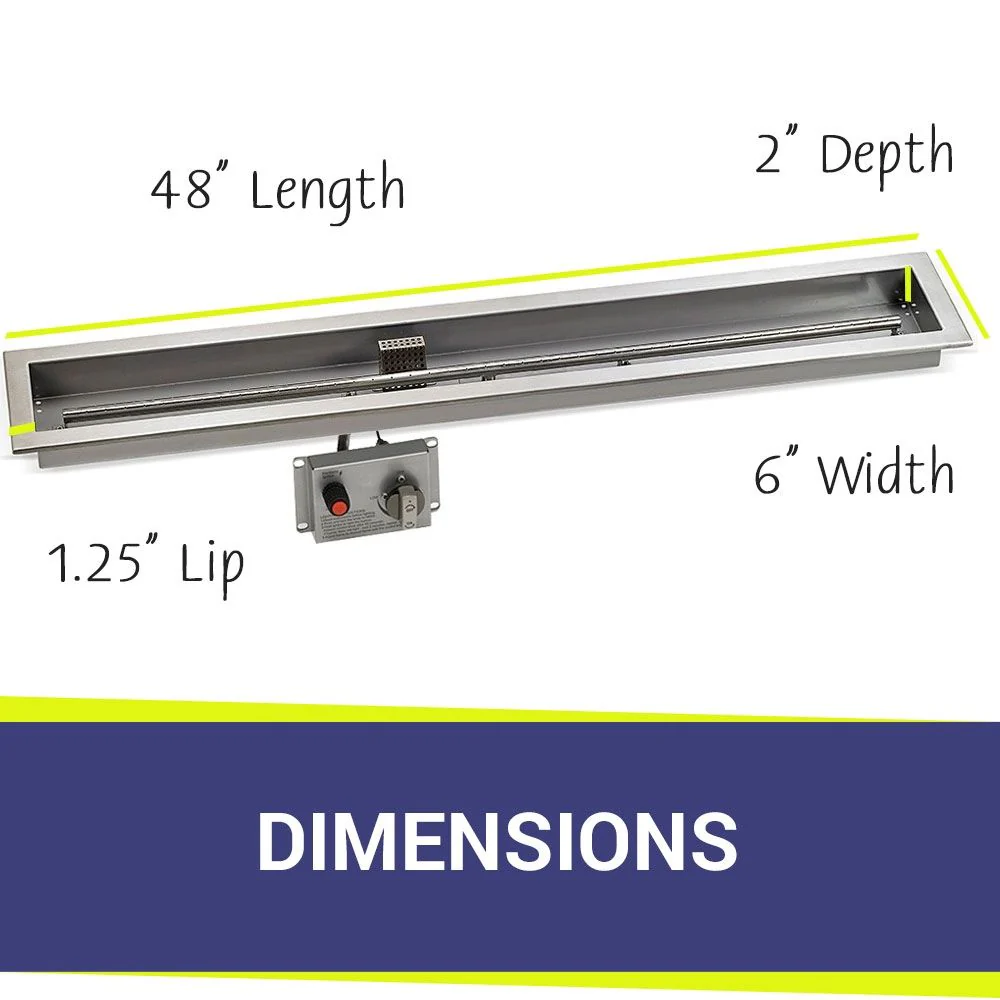 48" x 6" Linear CSA Certified Stainless Steel Drop-In Pan Kit by American Fire Products - Image 3
