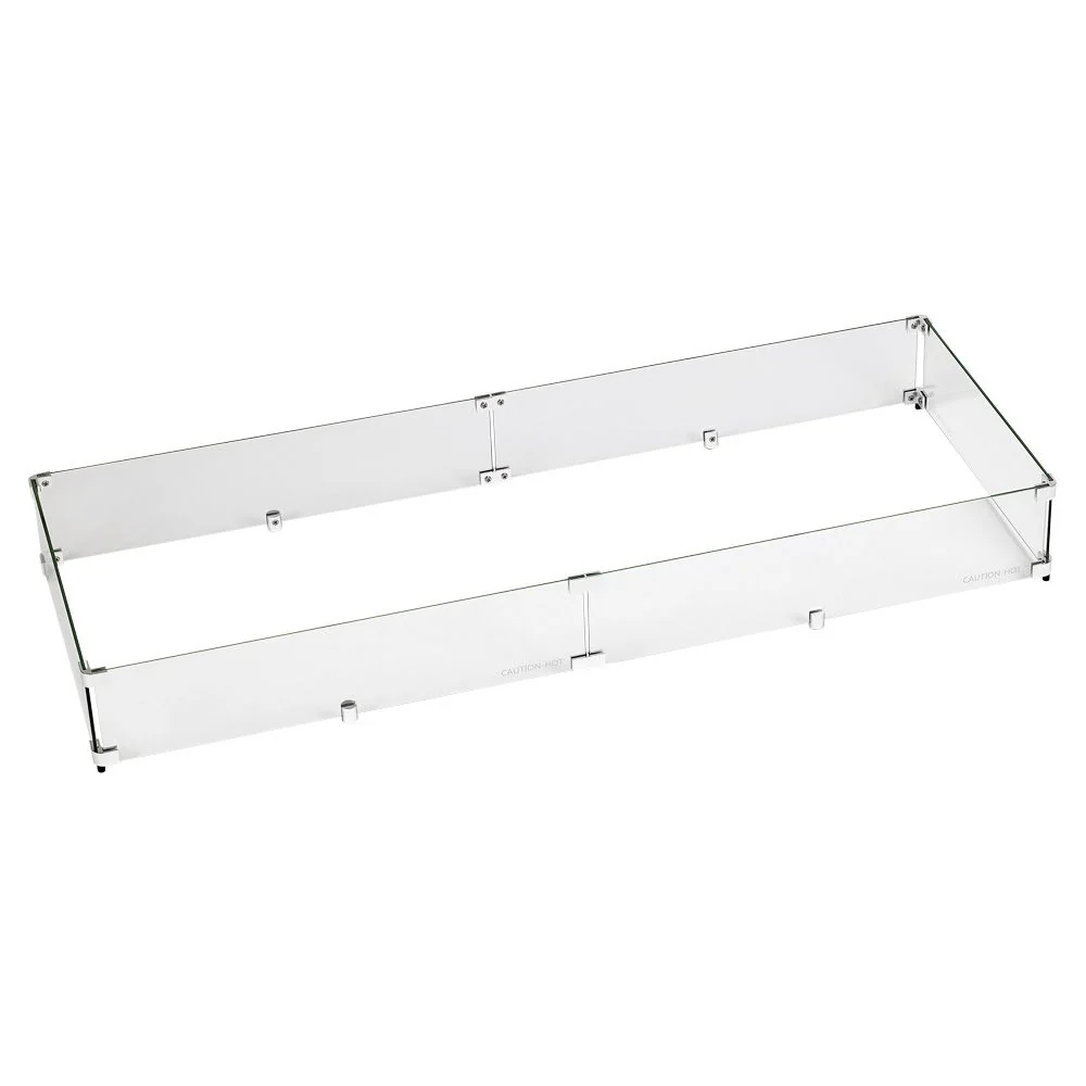 Rectangle Glass Flame Guard for 48" x 14" Drop-In Pan by American Fire Products