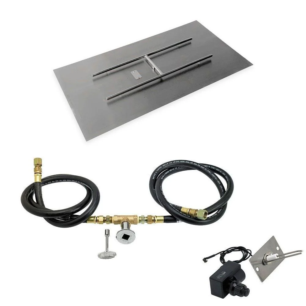 Rectangle Stainless Steel Flat Pan with Spark Ignition Kit - Natural Gas by American Fire Products