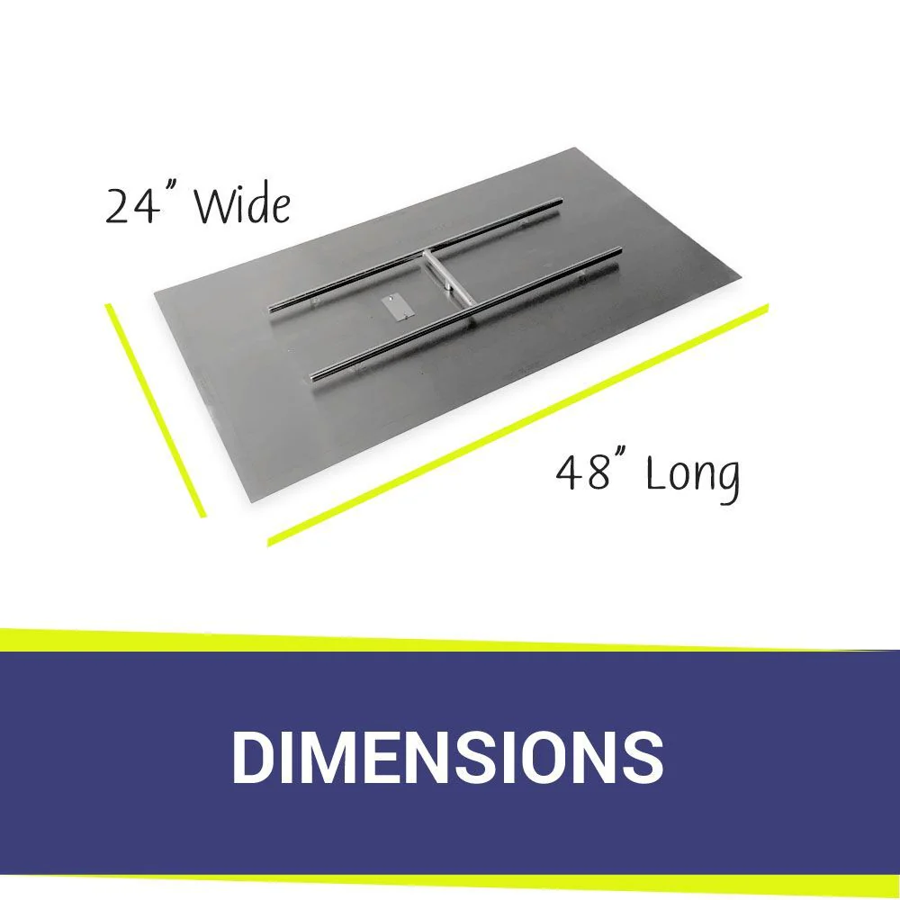 48" x 14" Rectangle Stainless Steel Flat Pan with Spark Ignition Kit - Natural Gas by American Fire Products - Image 2