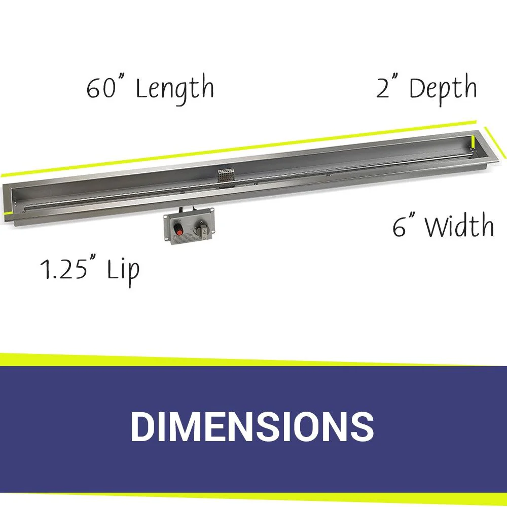 60" x 6" Linear CSA Certified Stainless Steel Drop-In Pan Kit by American Fire Products - Image 2