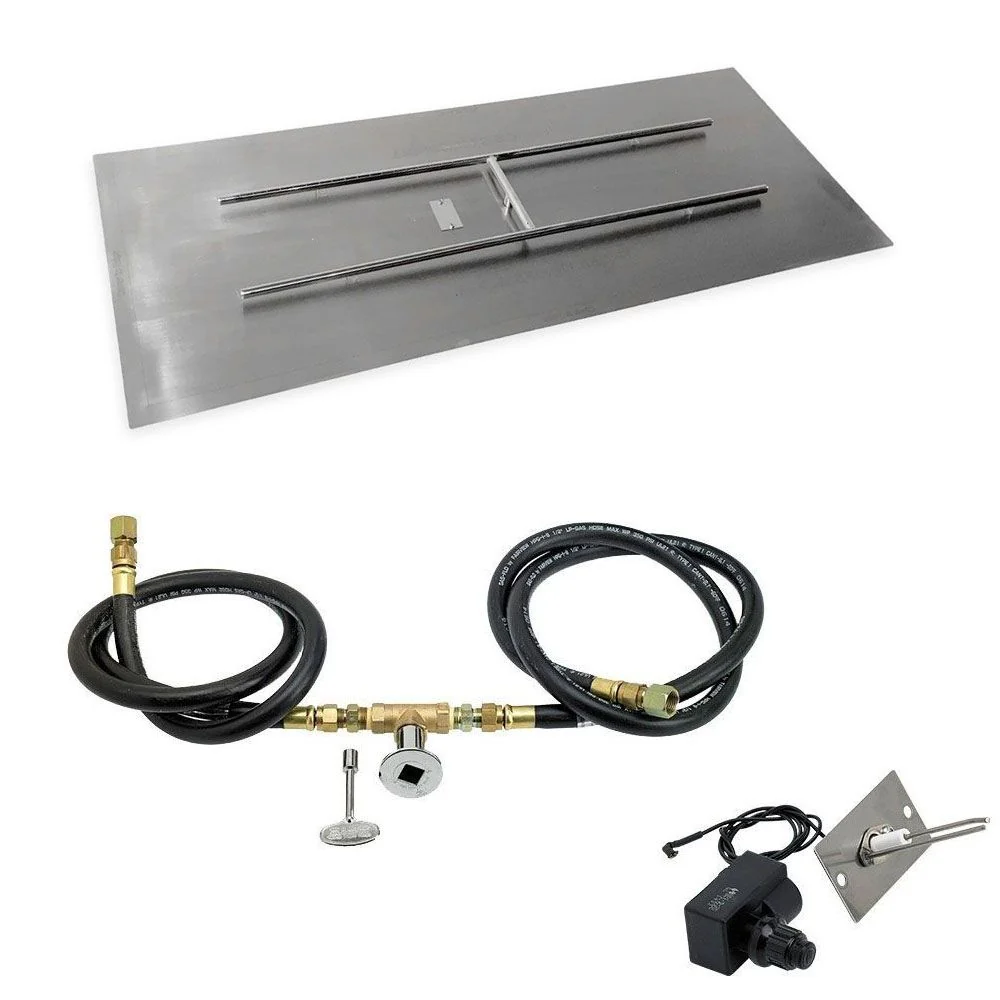 Rectangle Stainless Steel Flat Pan with Spark Ignition Kit - Natural Gas by American Fire Products - Image 2