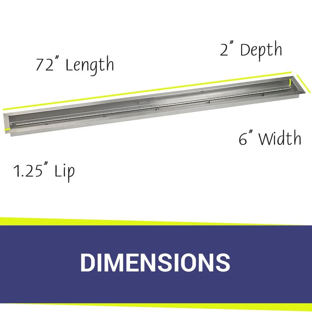 72" x 6" Linear Stainless Steel Drop-In Pan with All-Weather Electronic Ignition System - Propane by American Fire Products - Image 2