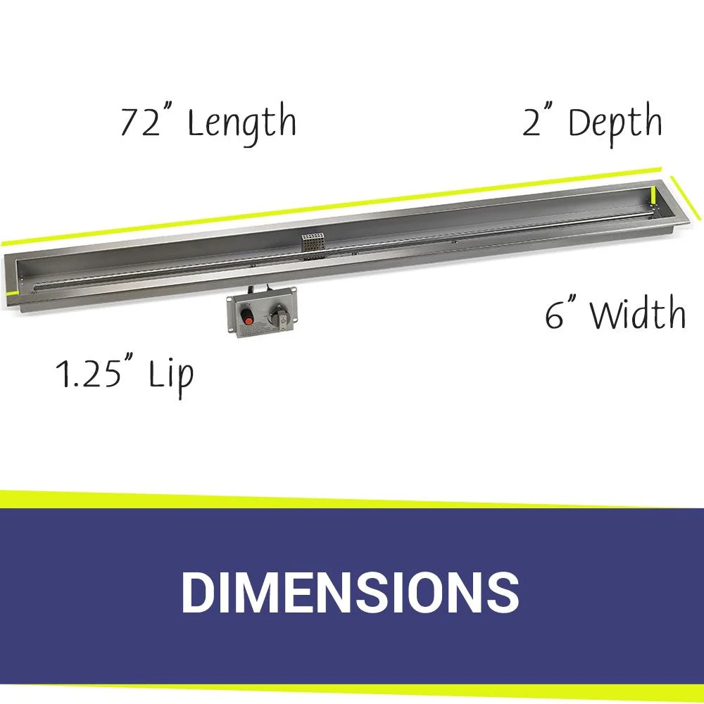 72" x 6" Linear CSA Certified Stainless Steel Drop-In Pan Kit by American Fire Products - Image 5