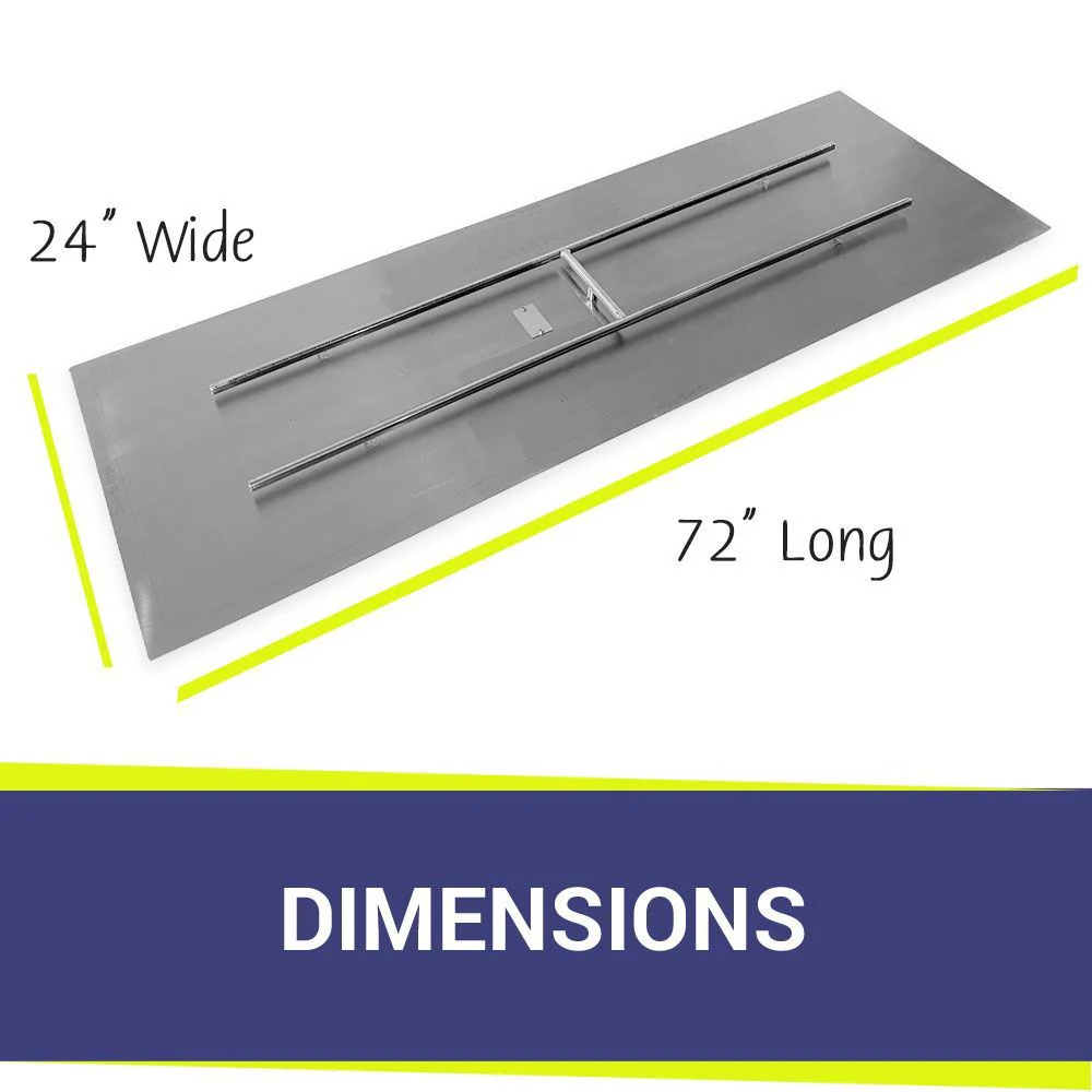72" x 24"" Rectangle Stainless Steel Flat Pan with Spark Ignition Kit - Natural Gas by American Fire Products - Image 2