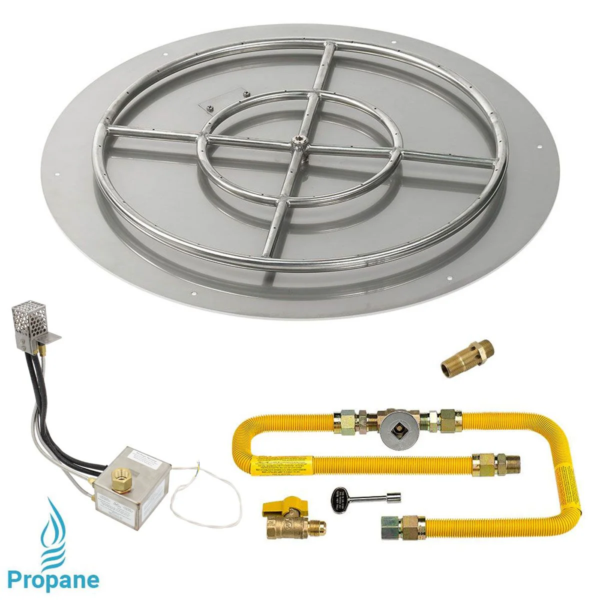 Round High Capacity Stainless Steel Flat with All-Weather Electronic Ignition System by American Fire Products - Image 3
