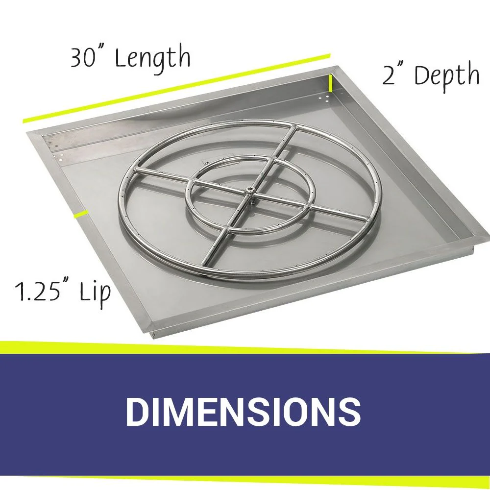 30" Square High Capacity Stainless Steel Drop-In Pan with All-Weather Electronic Ignition System - Propane by American Fire Products - Image 3
