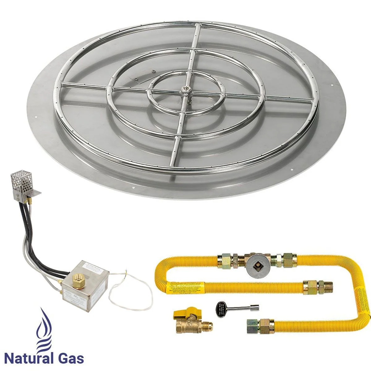 Round High Capacity Stainless Steel Flat with All-Weather Electronic Ignition System by American Fire Products - Image 4