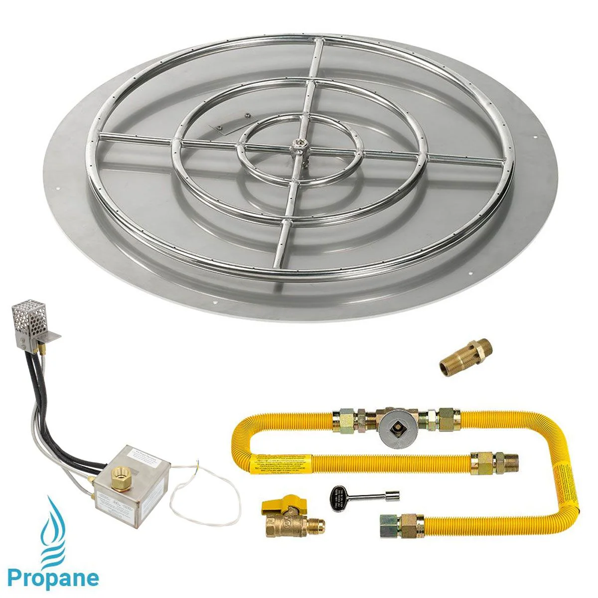 Round High Capacity Stainless Steel Flat with All-Weather Electronic Ignition System by American Fire Products - Image 5
