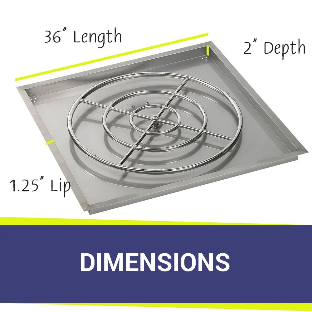 36" Square High Capacity Stainless Steel Drop-In Pan with All-Weather Electronic Ignition System - Natural Gas by American Fire Products - Image 2