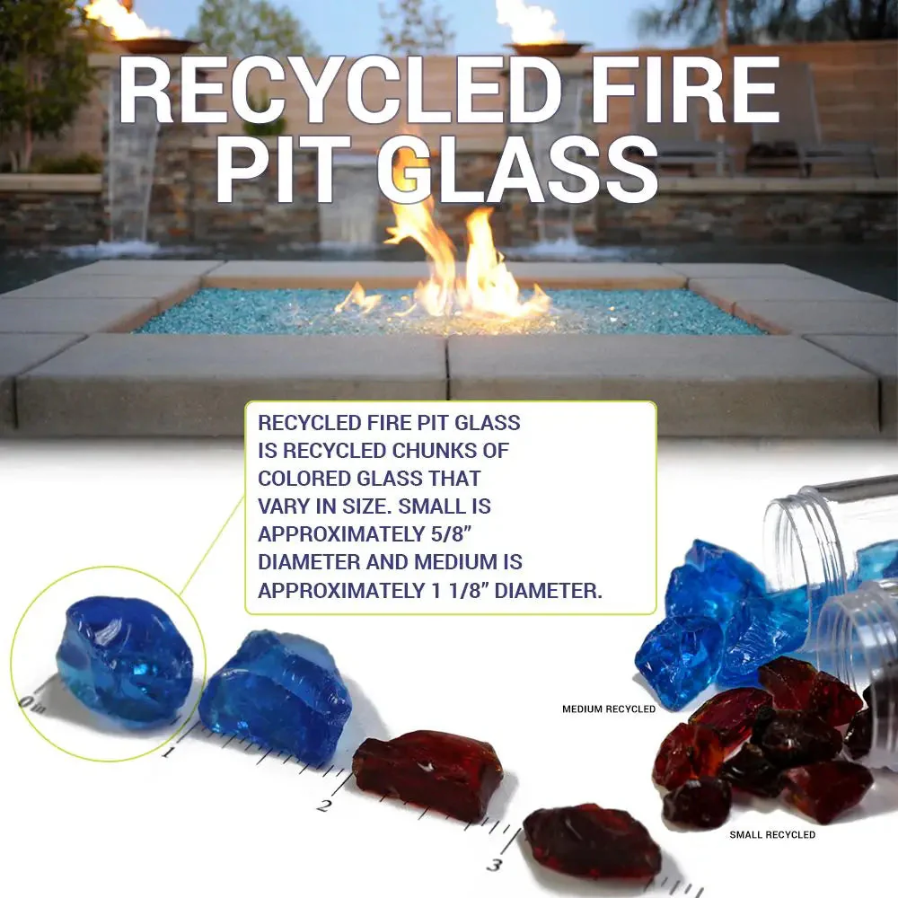Medium-Sized Recycled Light Blue Fire Glass by American Fire Products - Image 5