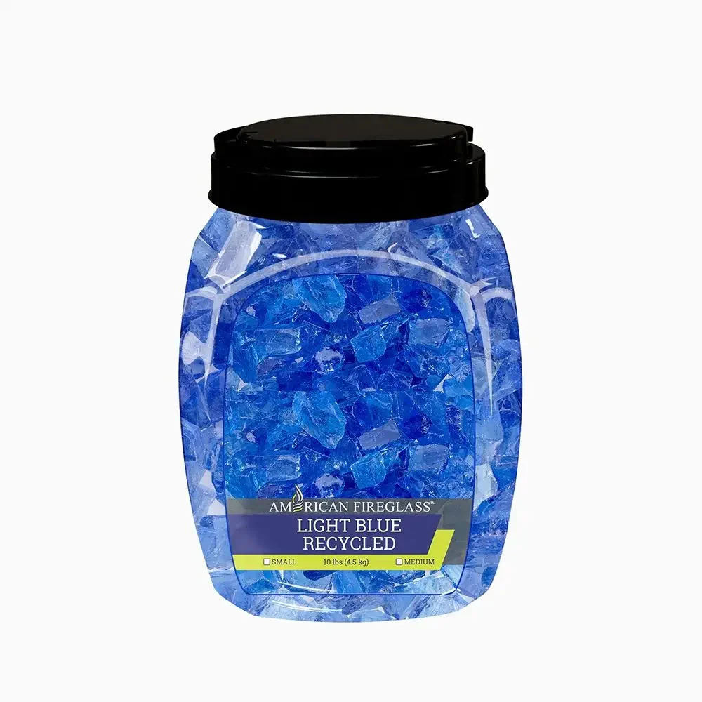 Medium-Sized Recycled Light Blue Fire Glass by American Fire Products - Image 6