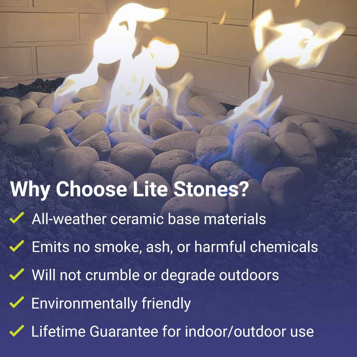 Matte Black Lite Stones - Set of 15 by American Fire Products - Image 7