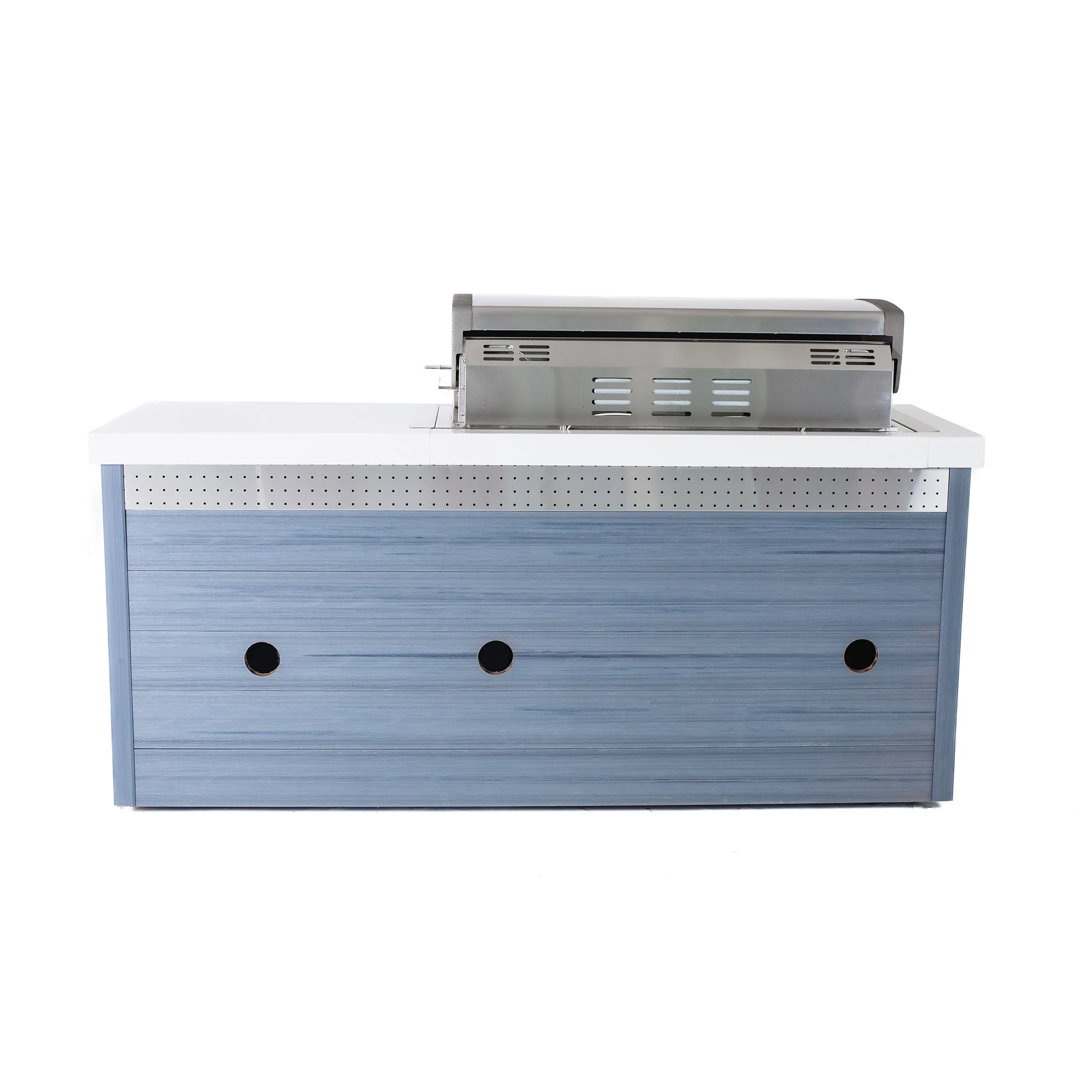 Art-Wood 6-Burner with Refrigerator, Rear Burner, and Rotisserie Kit Stainless Steel Propane Gas BBQ Island Grill - MA805-AW by Mont Alpi - Image 6