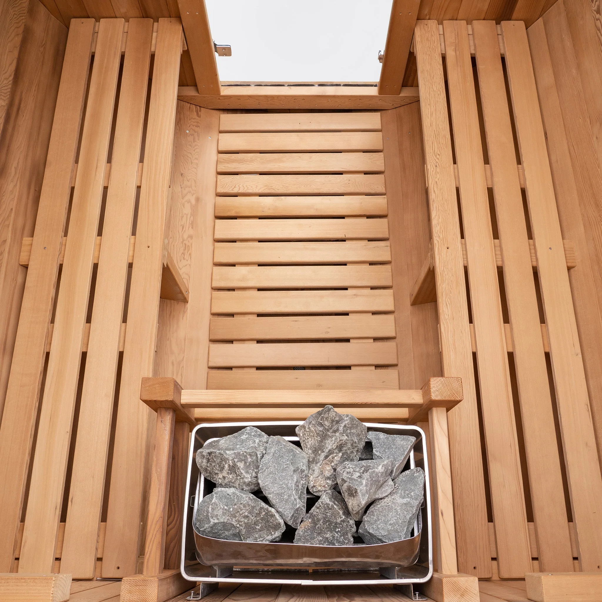 Barrel Outdoor Sauna - 6 Person w/ Harvia KIP 8kW Heater - Image 9