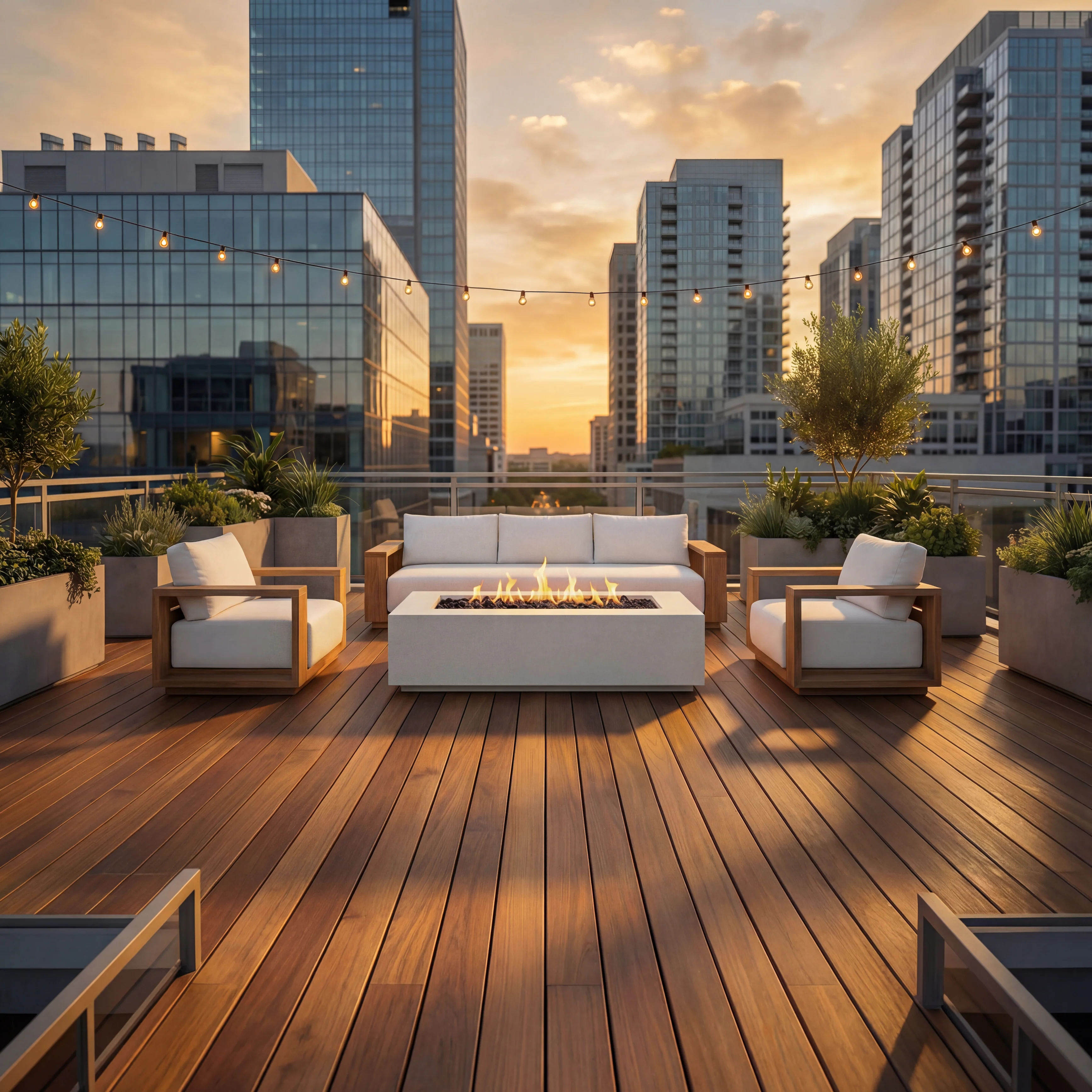 Beja 4-Piece Deep Seating Sofa Set with Fire Pit - Image 10