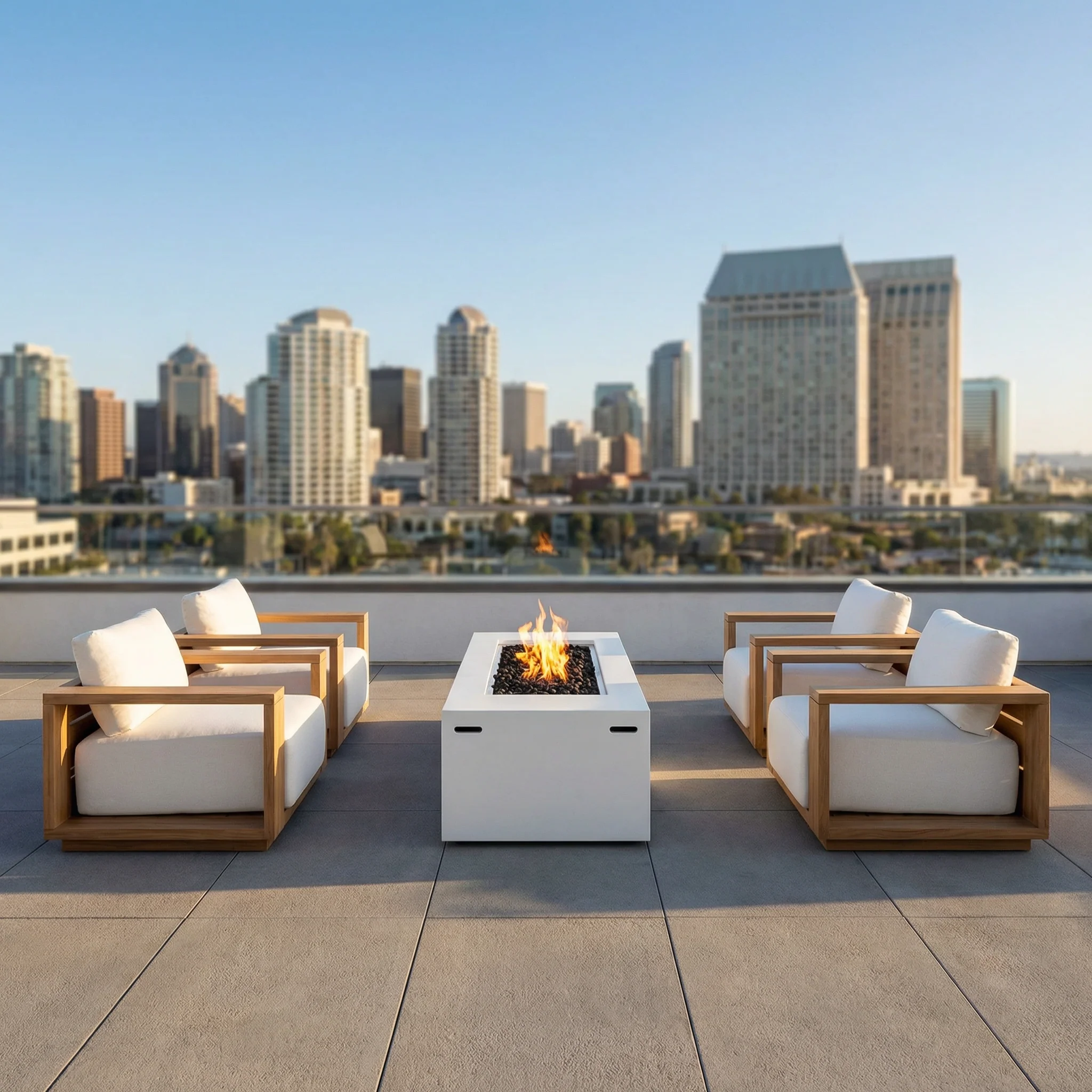Beja 5-Piece Deep Seating Conversation Set with Fire Pit - Image 5