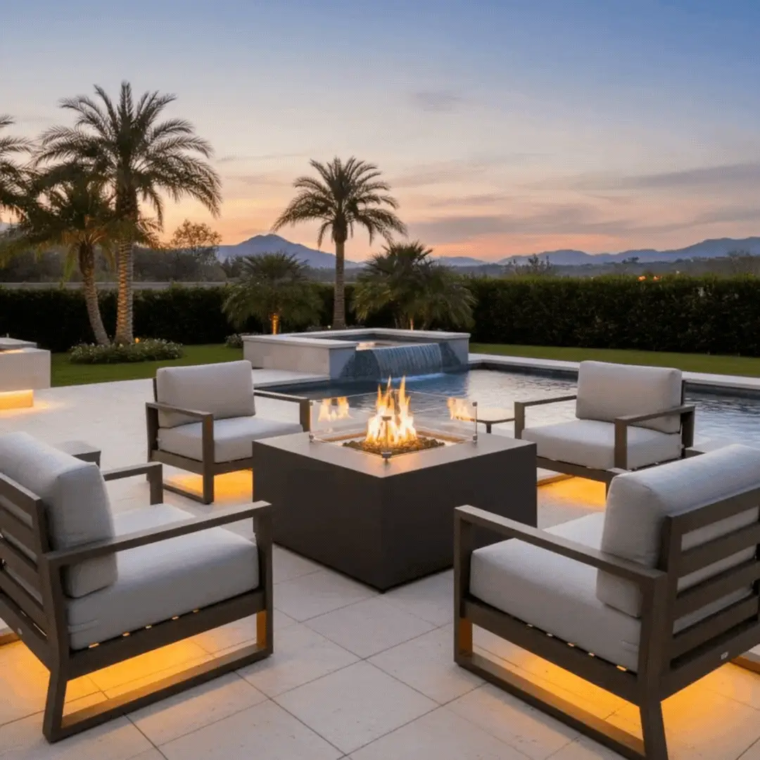 42" Square Beton Concrete (GFRC) Gas Fire Pit with Hidden Propane Tank - Graphite by Starfire Designs - Image 7