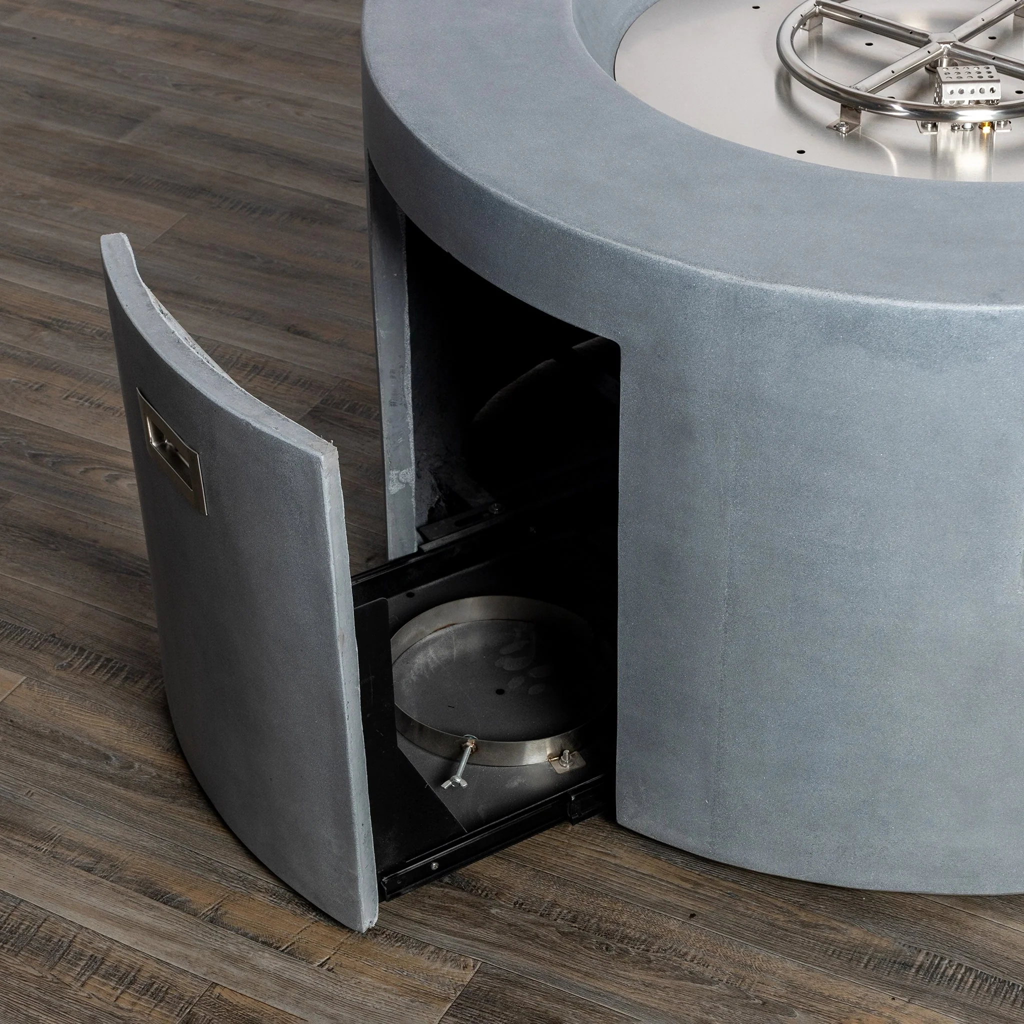 42" Round Beton Concrete (GFRC) Gas Fire Pit with Hidden Propane Tank by Starfire Designs - Image 11
