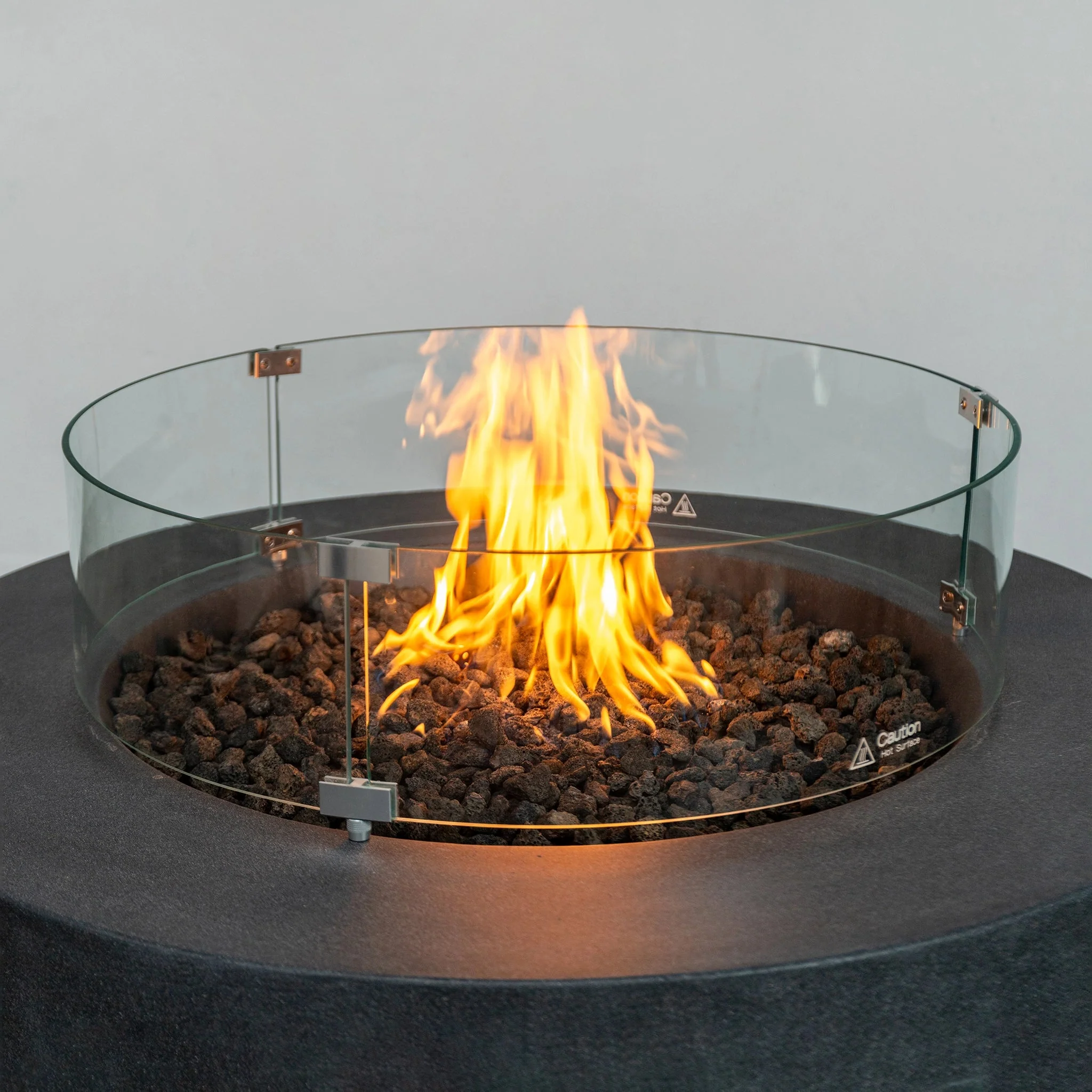 42" Round Beton Concrete (GFRC) Gas Fire Pit with Hidden Propane Tank by Starfire Designs - Image 29