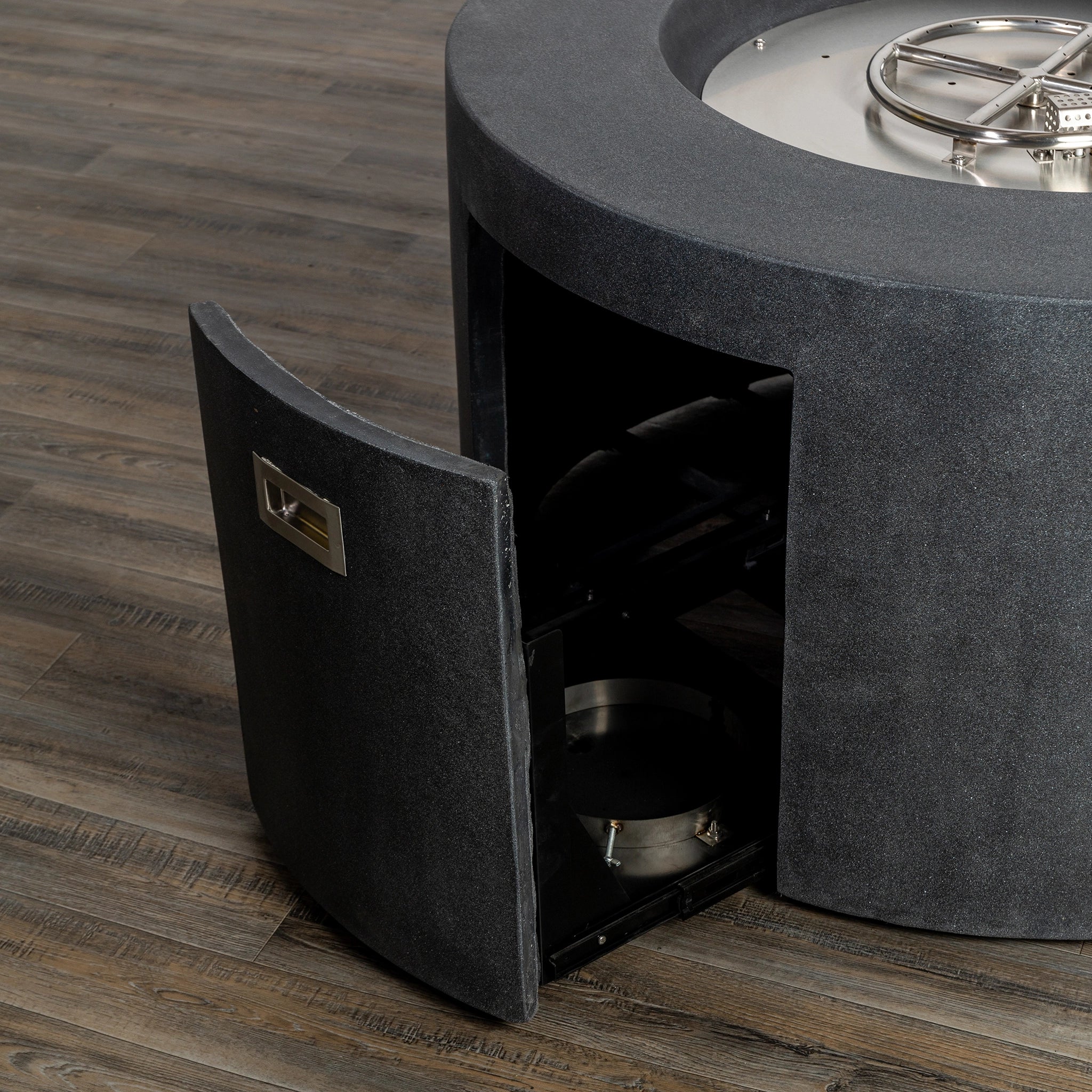 42" Round Beton Concrete (GFRC) Gas Fire Pit with Hidden Propane Tank by Starfire Designs - Image 31