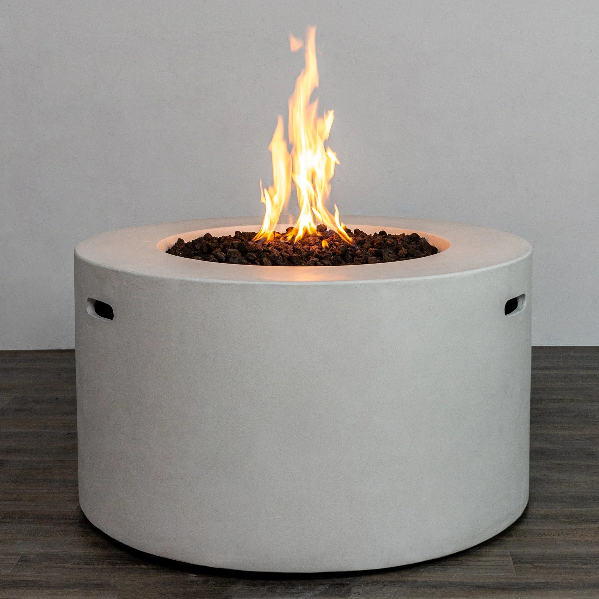 42" Round Beton Concrete (GFRC) Gas Fire Pit with Hidden Propane Tank by Starfire Designs - Image 34