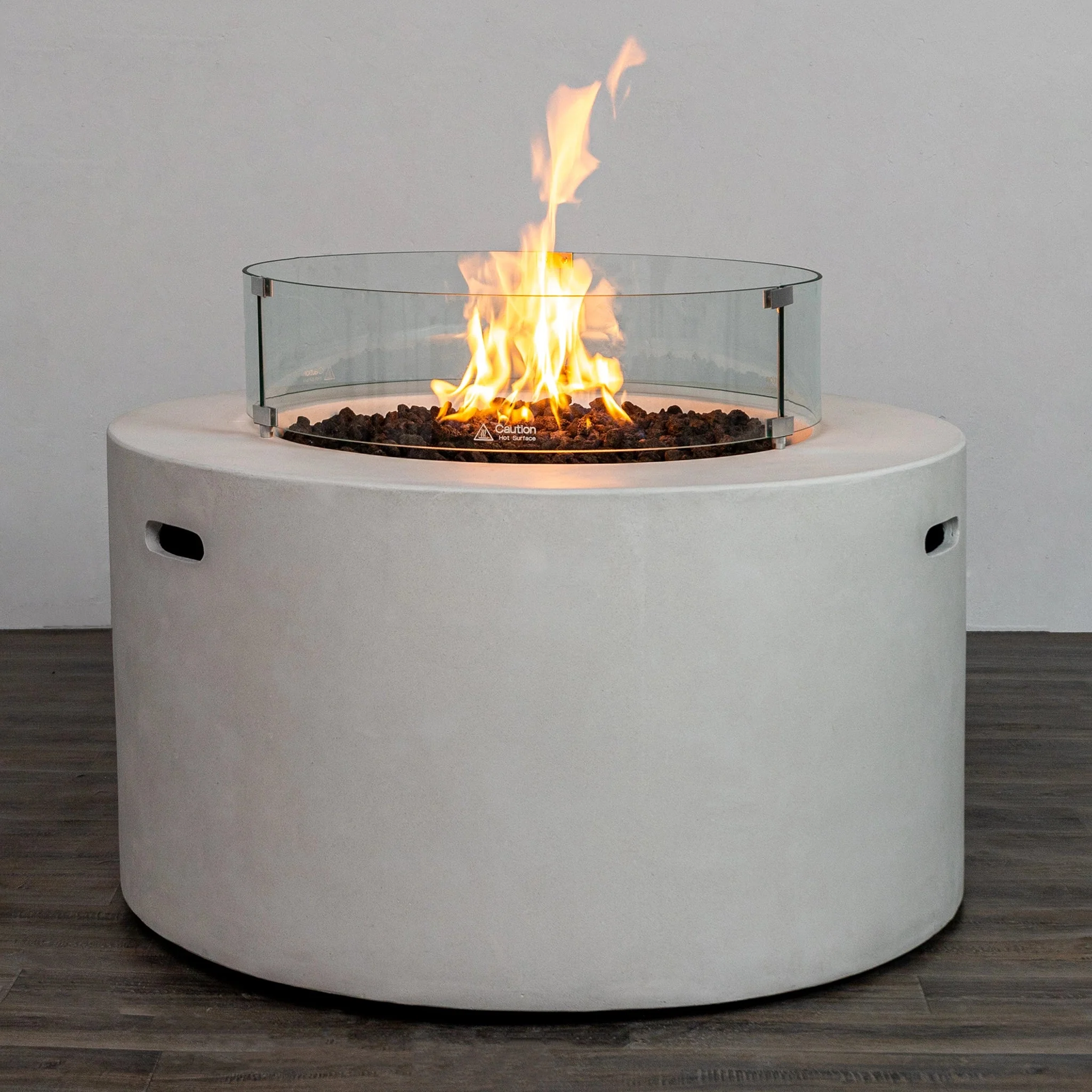 42" Round Beton Concrete (GFRC) Gas Fire Pit with Hidden Propane Tank by Starfire Designs - Image 35