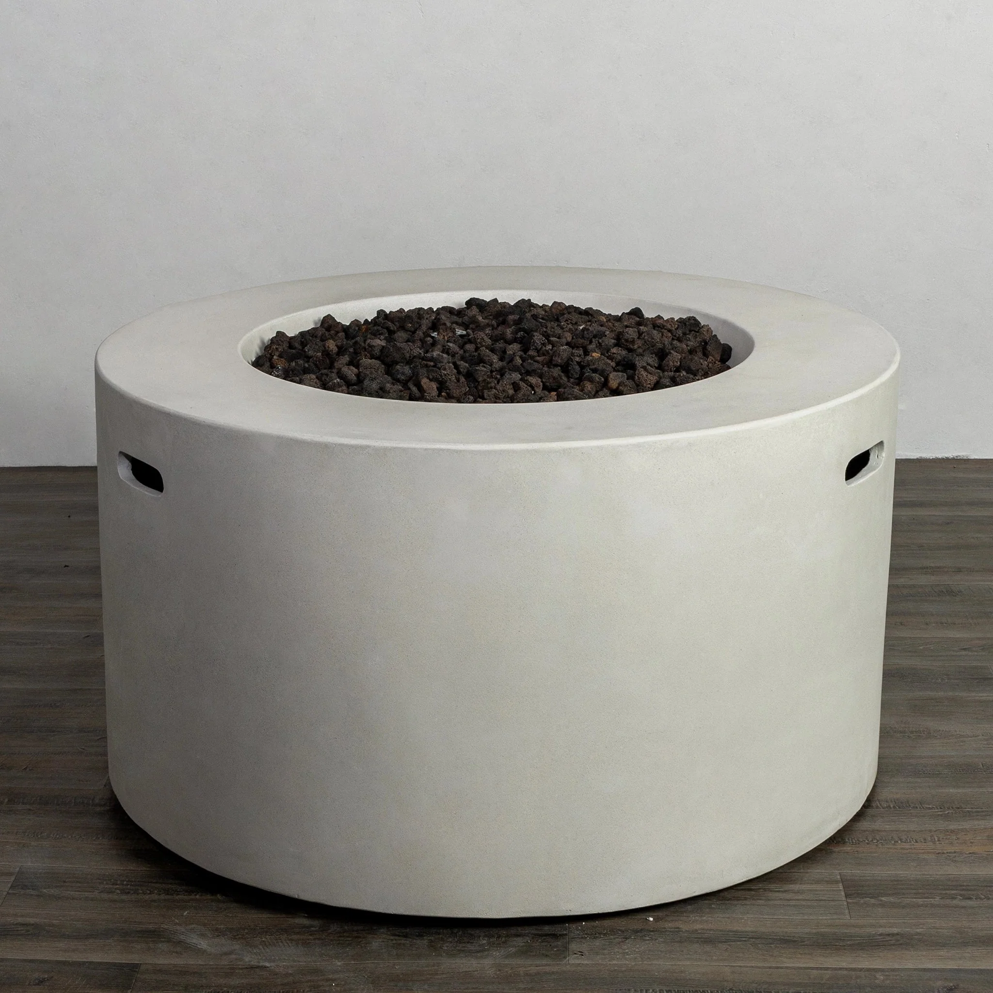 42" Round Beton Concrete (GFRC) Gas Fire Pit with Hidden Propane Tank by Starfire Designs - Image 36