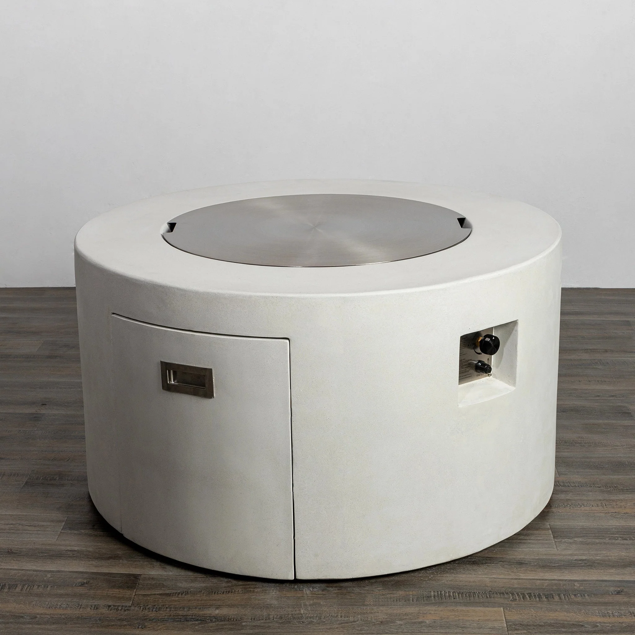 42" Round Beton Concrete (GFRC) Gas Fire Pit with Hidden Propane Tank by Starfire Designs - Image 38