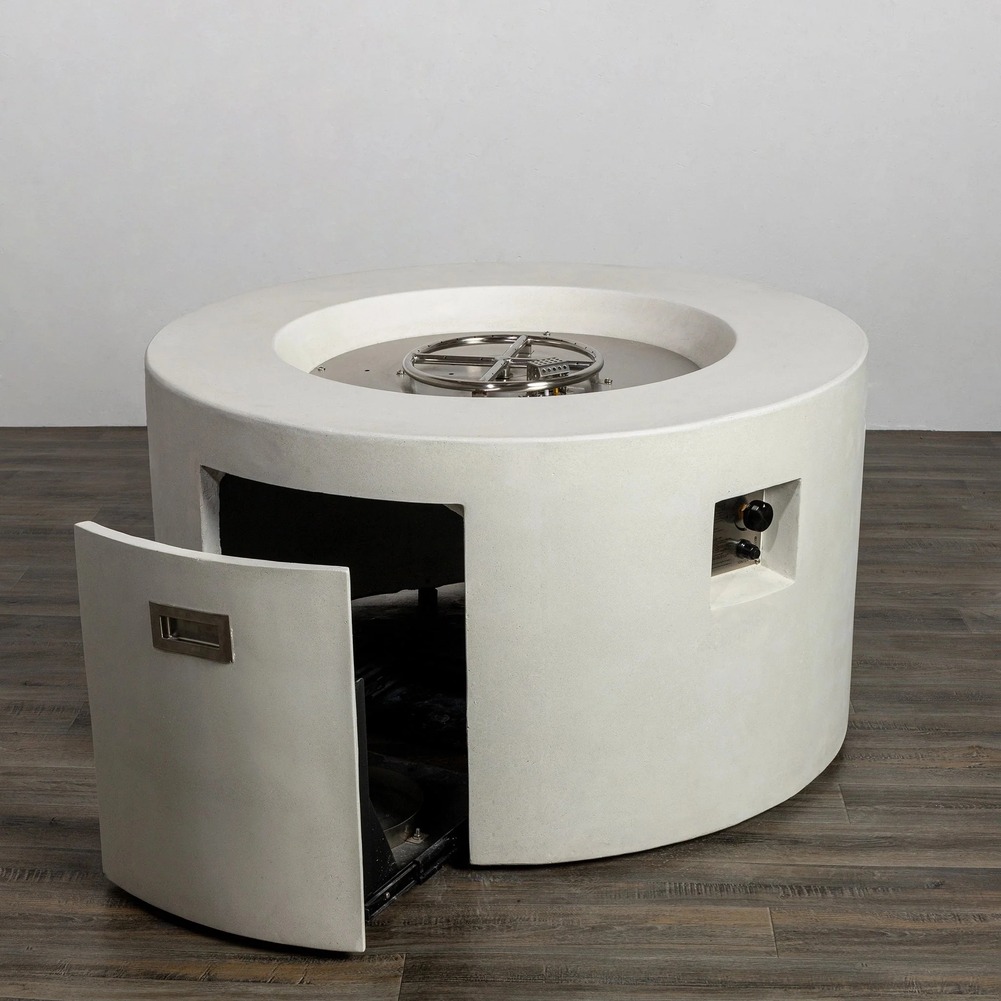 42" Round Beton Concrete (GFRC) Gas Fire Pit with Hidden Propane Tank by Starfire Designs - Image 39