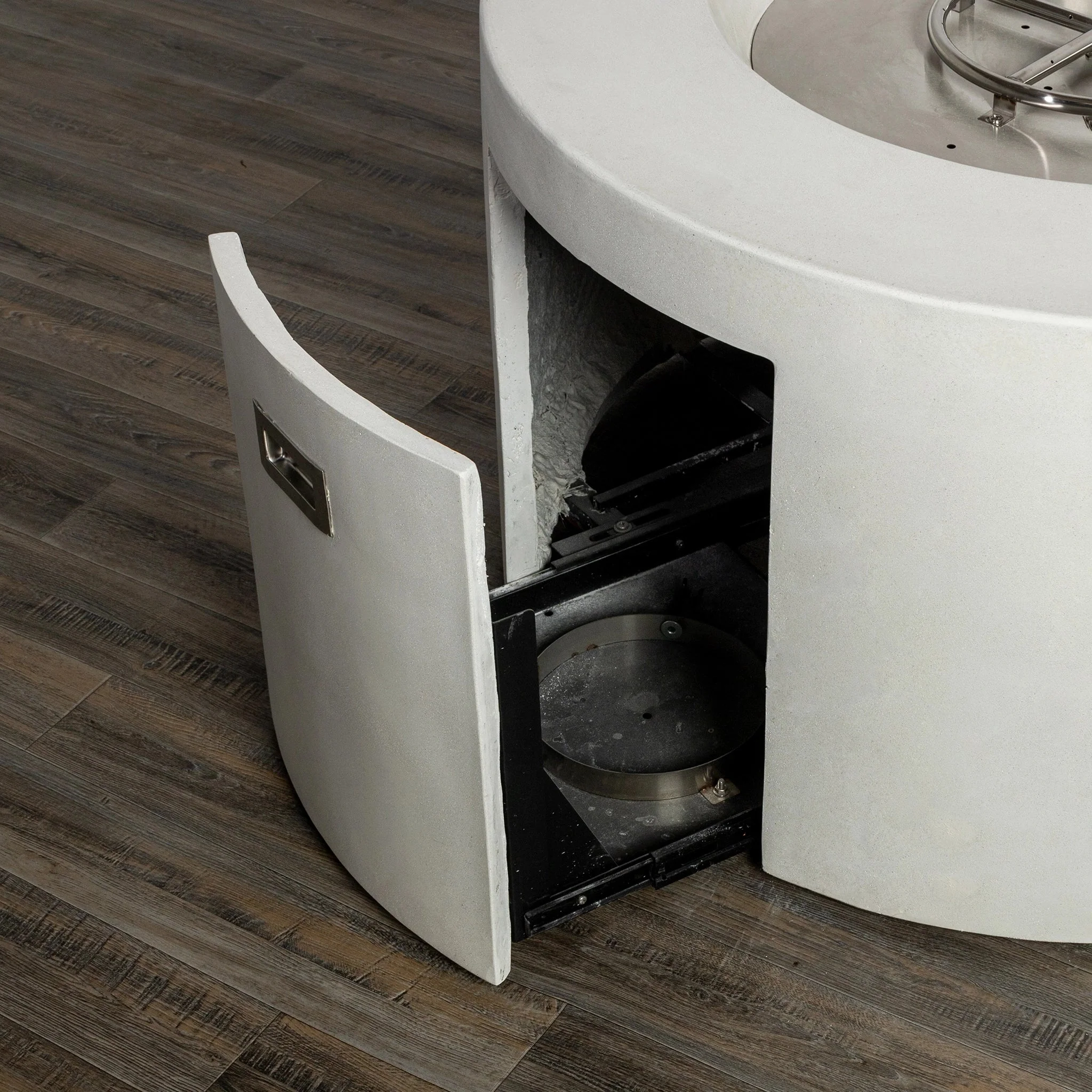 42" Round Beton Concrete (GFRC) Gas Fire Pit with Hidden Propane Tank by Starfire Designs - Image 40